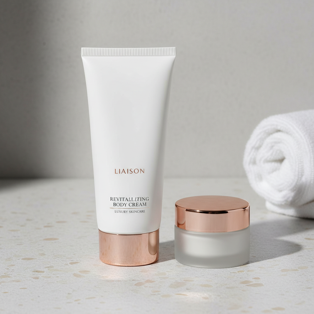 Liaison Revitalizing Body Cream – Bathroom Lifestyle Scene