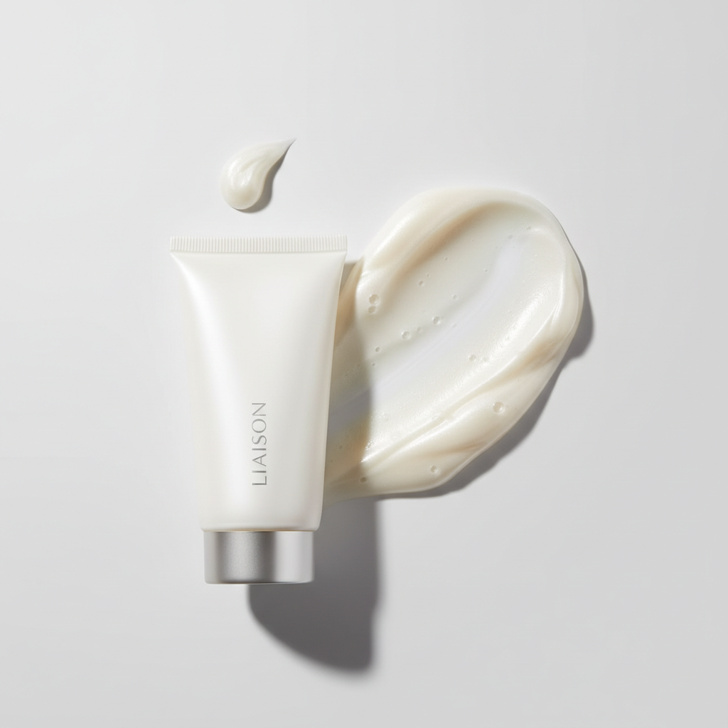 Liaison Silky Shower Cream – Close-up of Bottle and Texture