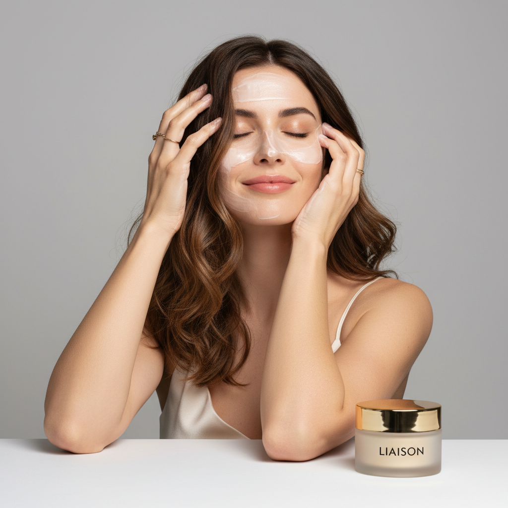 Liaison Nourishing Hair Mask – Model Applying to Hair